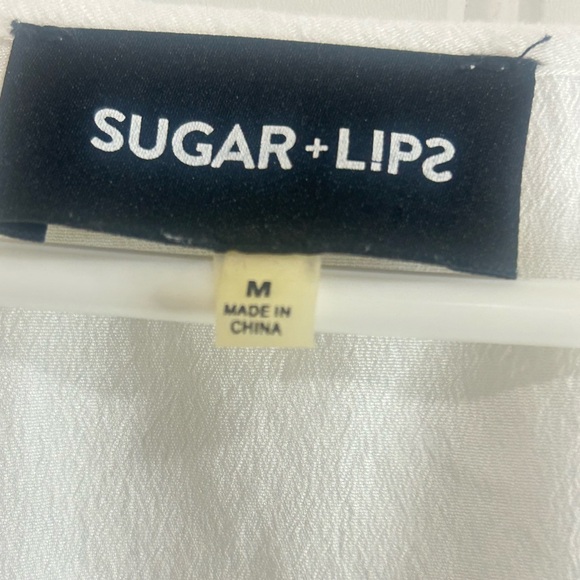 Sugarlips White Embellished Midi Dress with 3/4 Sleeves boho bohemian vacation - Picture 8 of 16